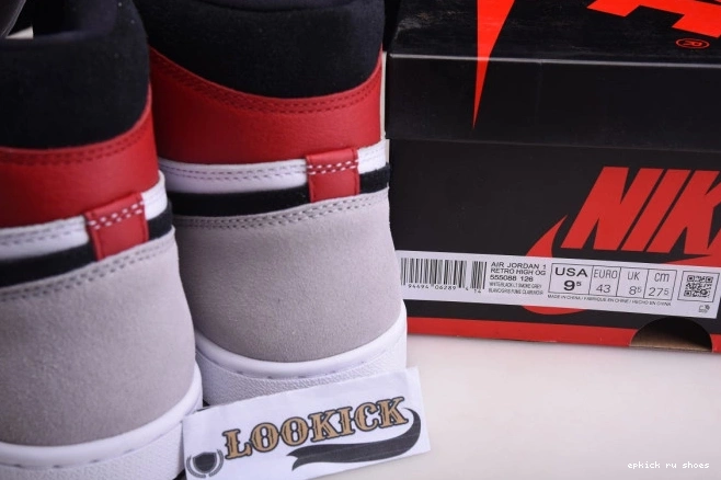 Rep High Smoke 555088-126 OG Jordan 1 Light Air Grey 0704
